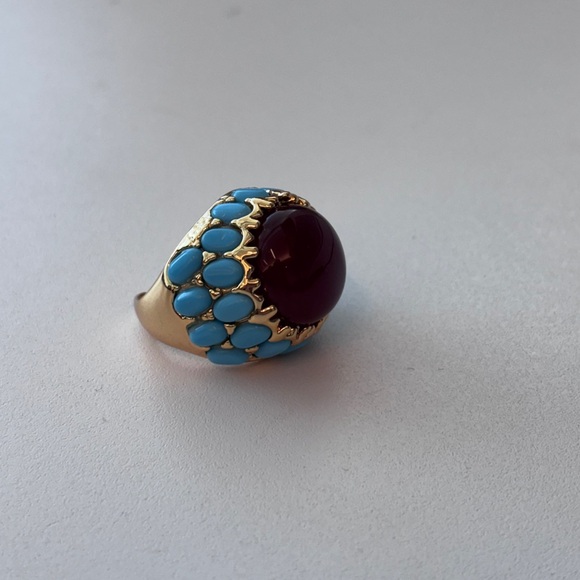 statement  Crystal  Turquoise ring - Picture 9 of 12